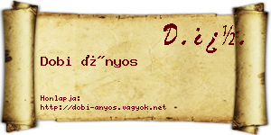 Dobi Ányos névjegykártya